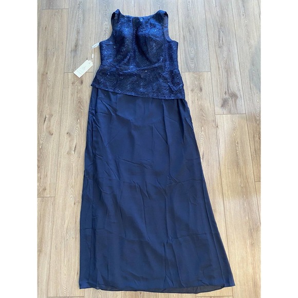 Make You Pretty More Blue Lace Long W/Cardigan "Mother Of The Bride" Dress 16W - Picture 1 of 7